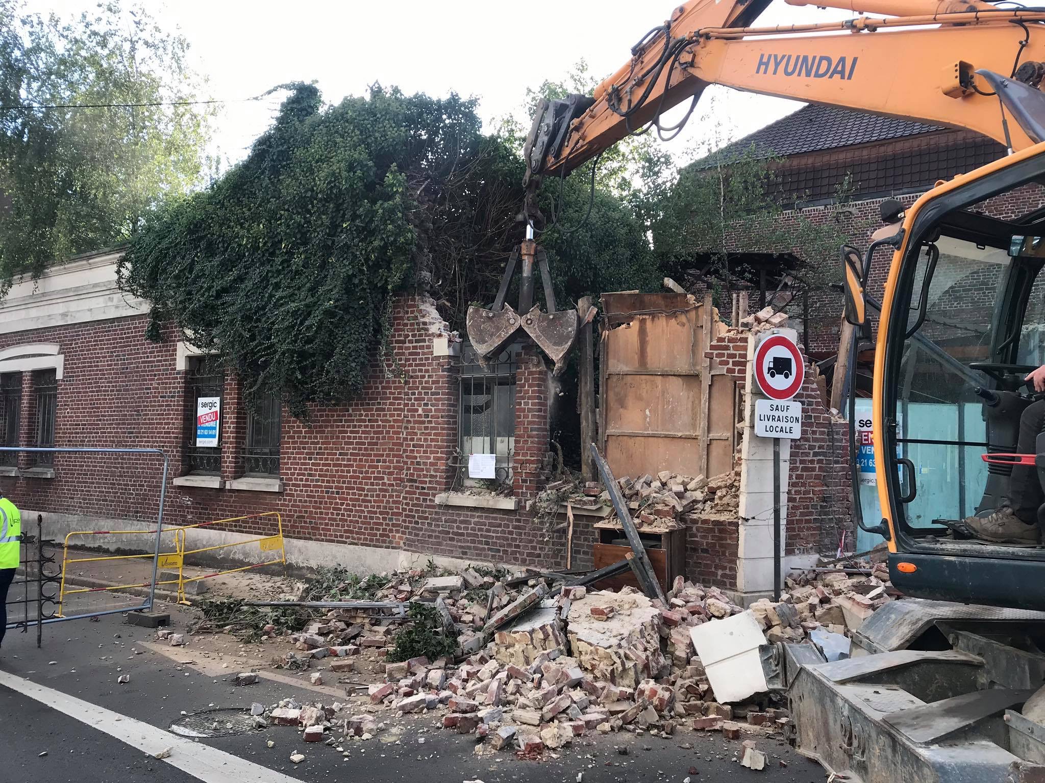 Chantier démolition à Béthune