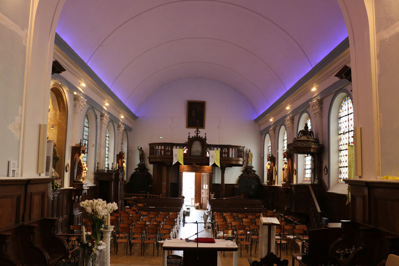 Réfection électrique intérieur, installation d'éclairage extérieur LED et de la sonorisation de l'église de Ruitz