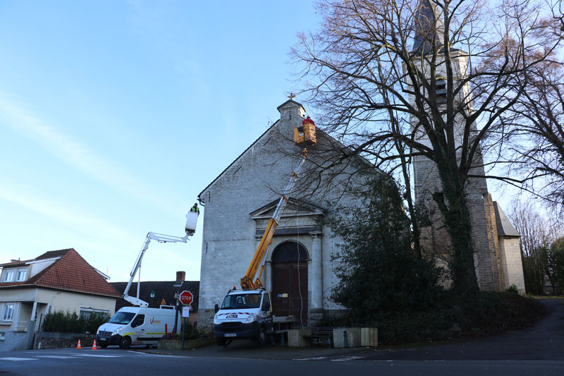 Réfection électrique intérieur, installation d'éclairage extérieur LED et de la sonorisation de l'église de Ruitz