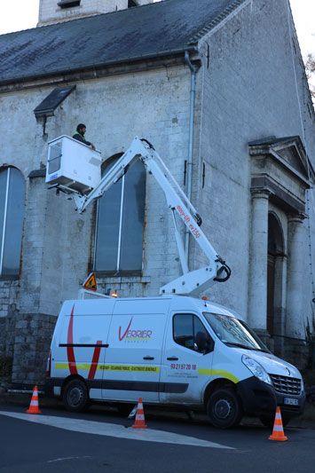 Réfection électrique intérieur, installation d'éclairage extérieur LED et de la sonorisation de l'église de Ruitz